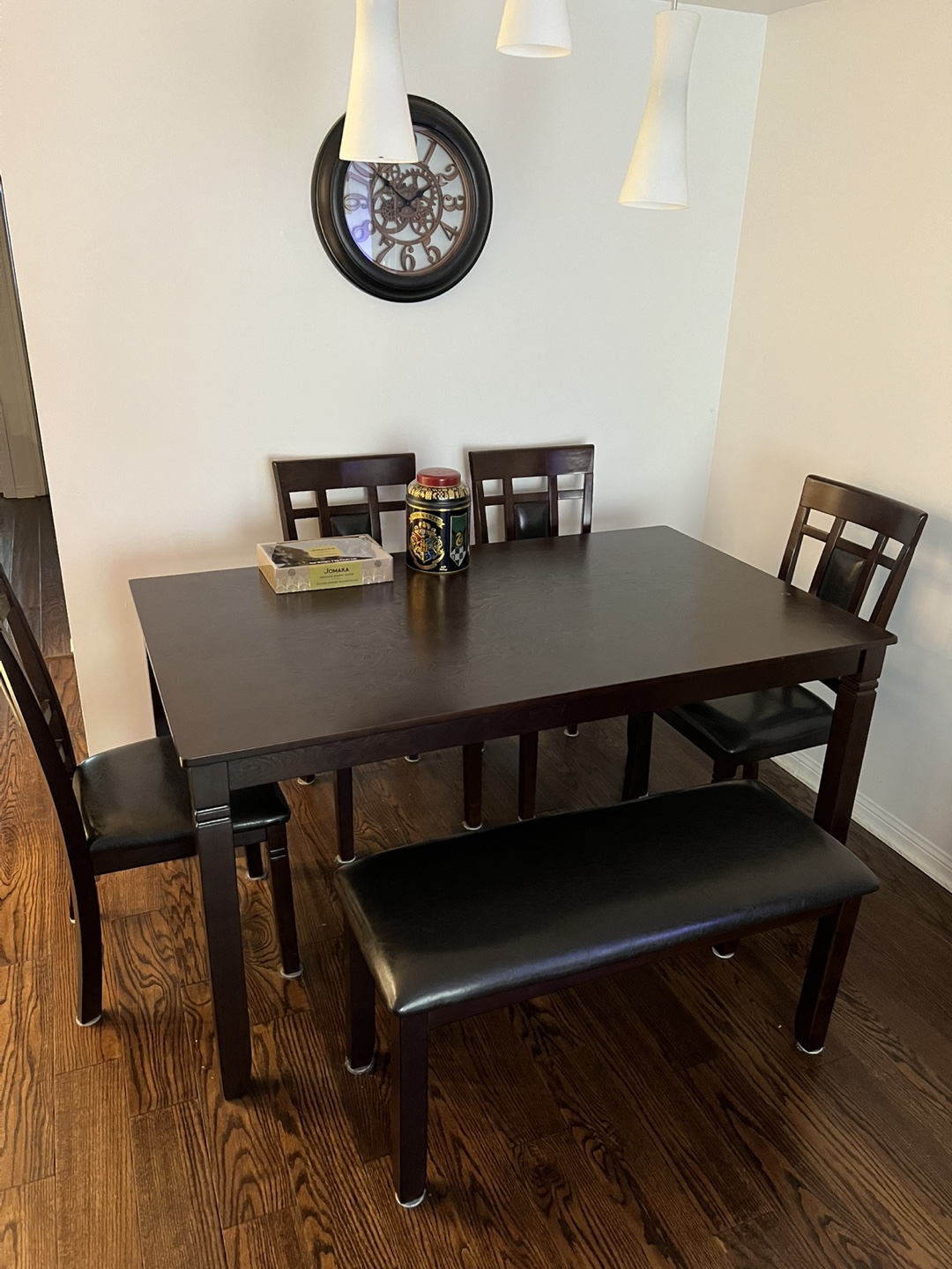 Dining Table Set with 4 Chairs & Bench - photo 4