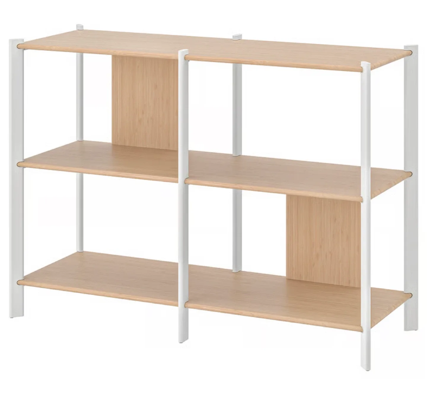 JÄTTESTA Shelf unit, white/light bamboo thumbnail