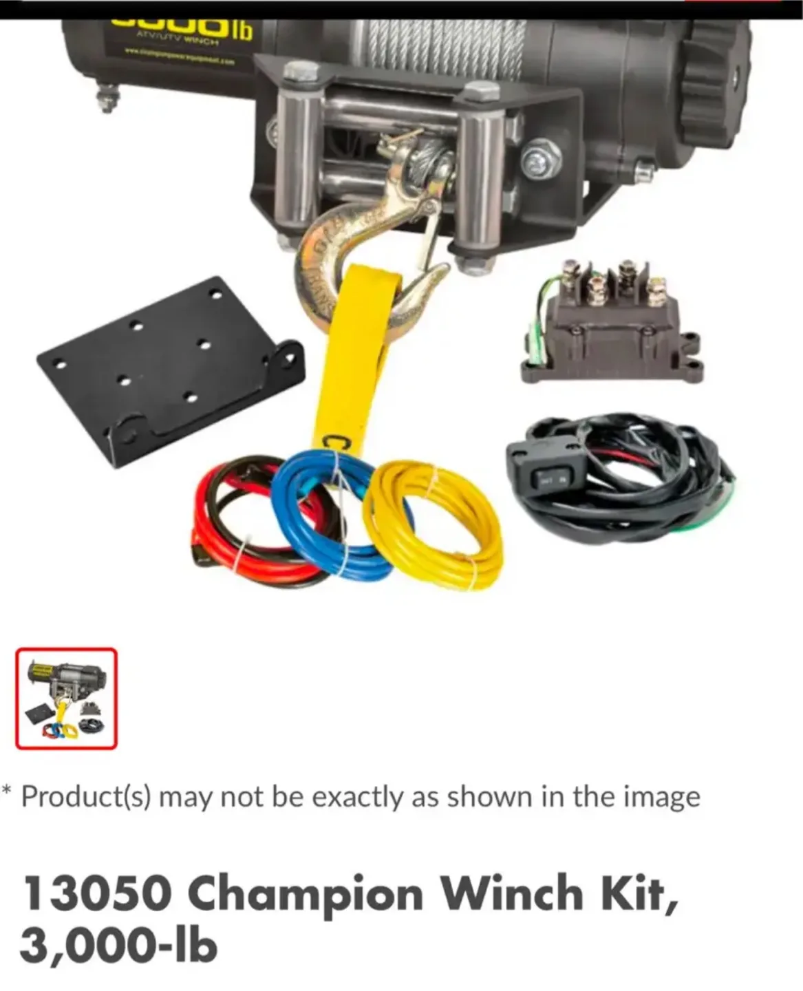 Champion 3000lbs ATV/UTV Winch thumbnail