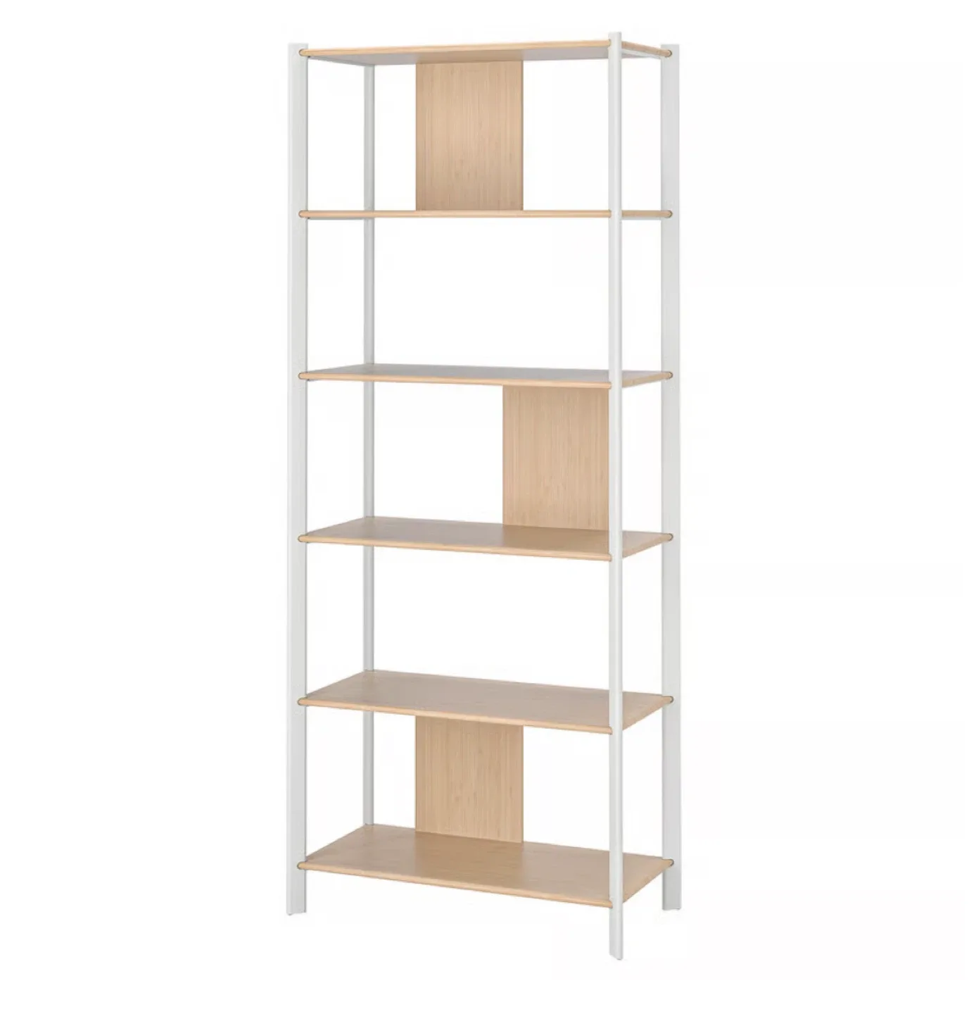 JÄTTESTA Shelf unit, white/light bamboo thumbnail