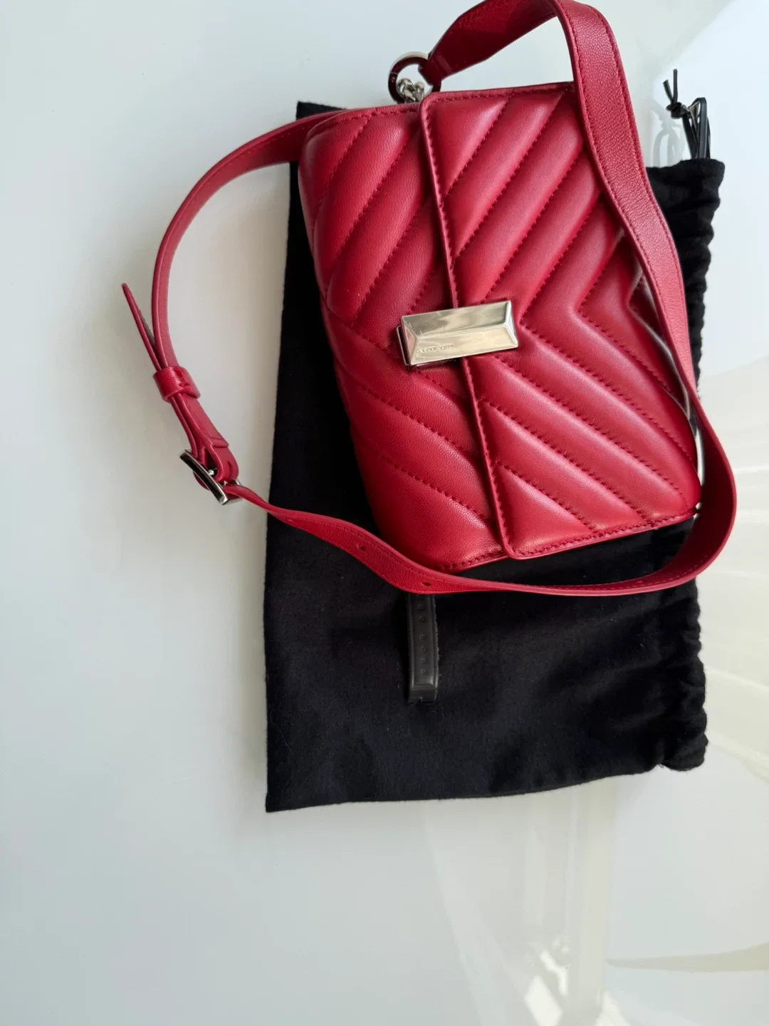 Hugo Boss Red Leather Shoulder Bag thumbnail