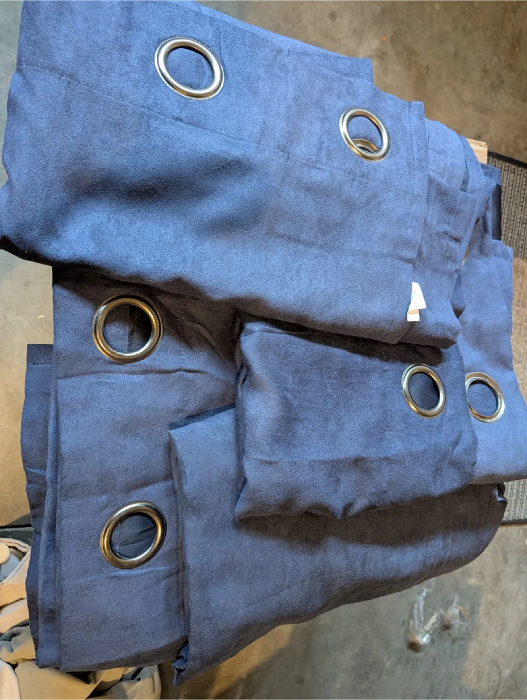 4 Blue Eyelet Curtains