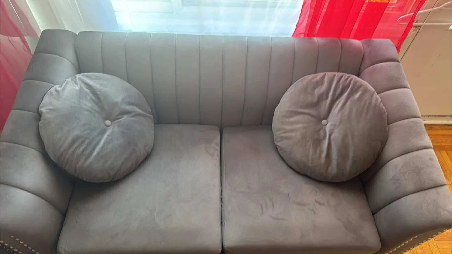 Grey Velvet Sofa and Loveseat Set image indicator(2)