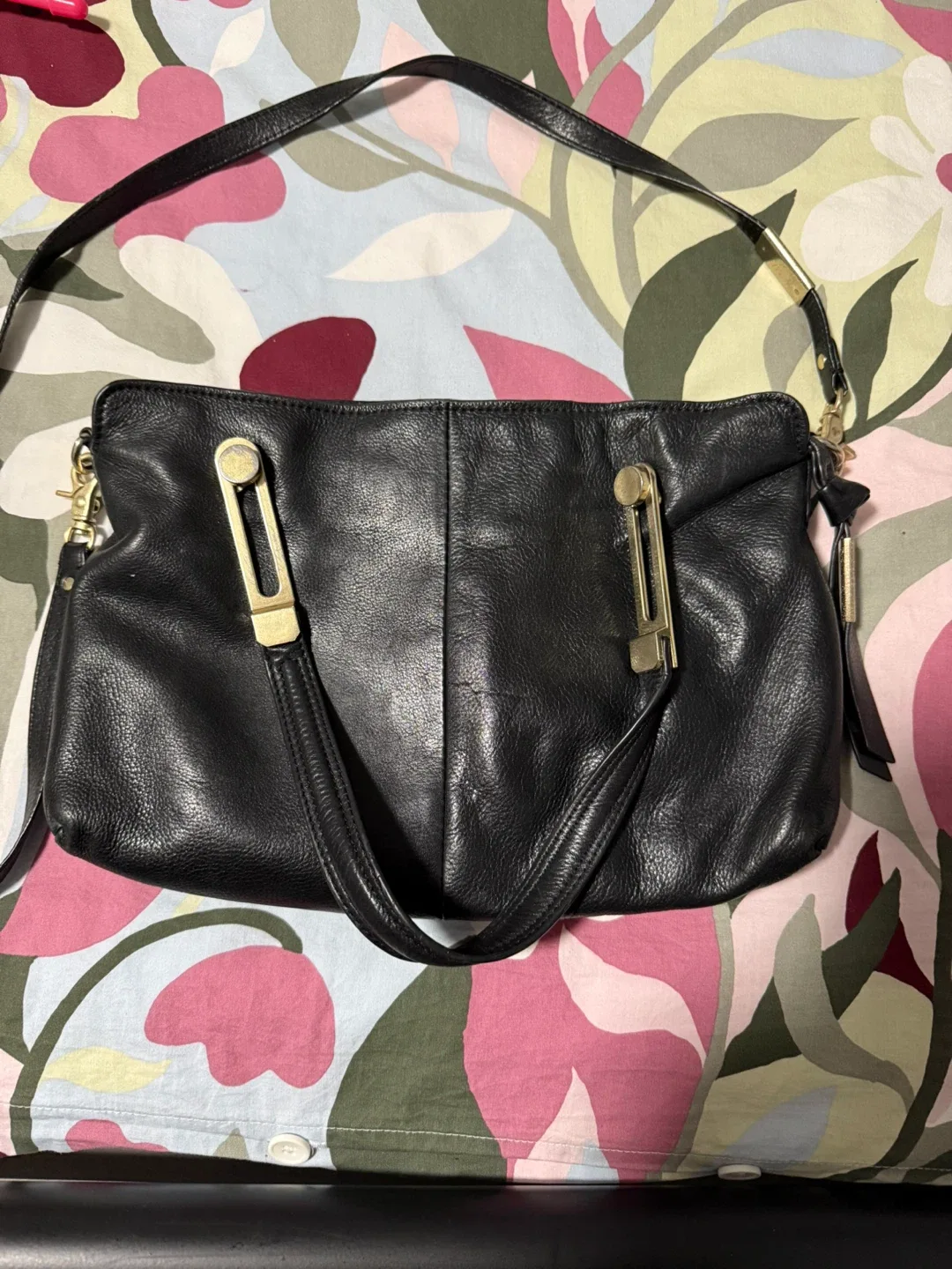 Foley + Corinna Black Leather Handbag thumbnail