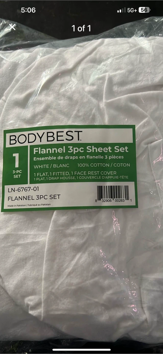 BODYBEST Flannel 3pc Sheet Set - White