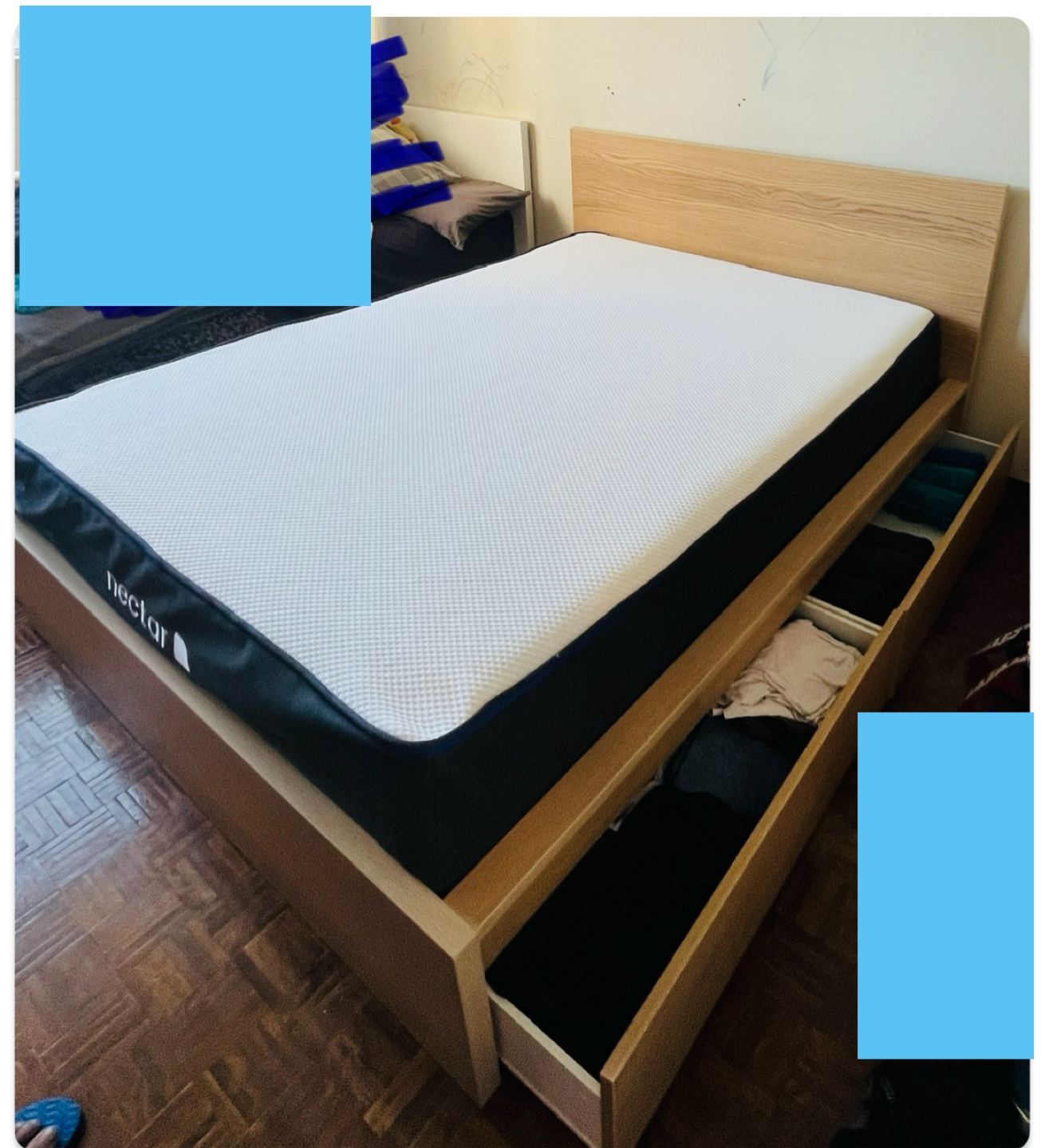 Nectar Mattress and Ikea Malm Bed Frame(Queen) - photo 2