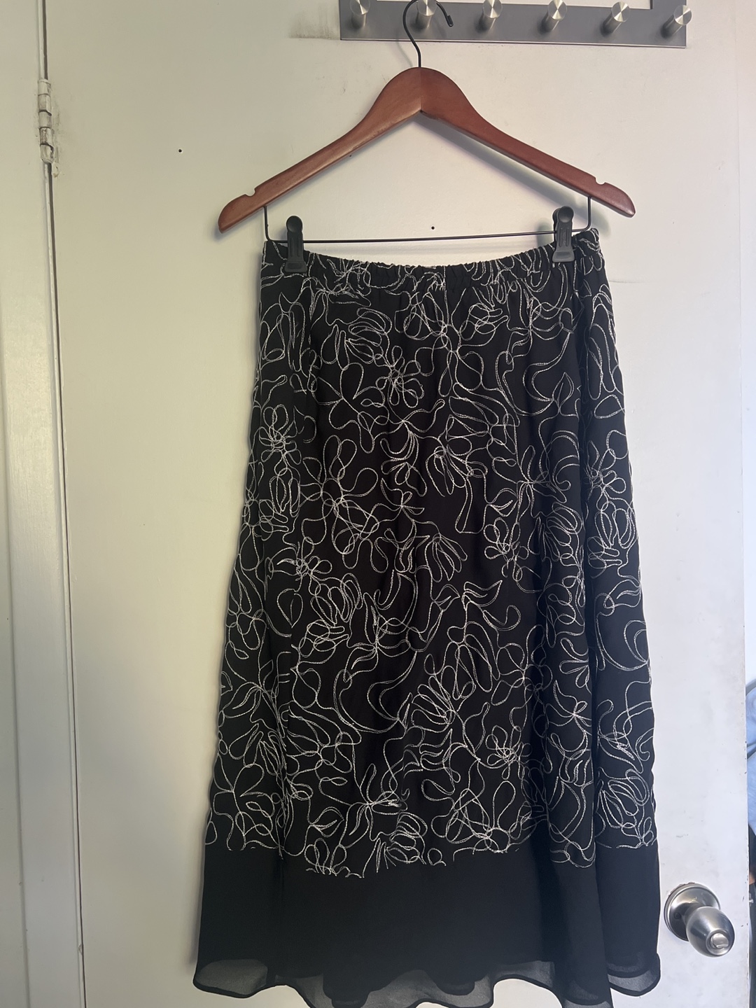 Black & White Floral Skirt