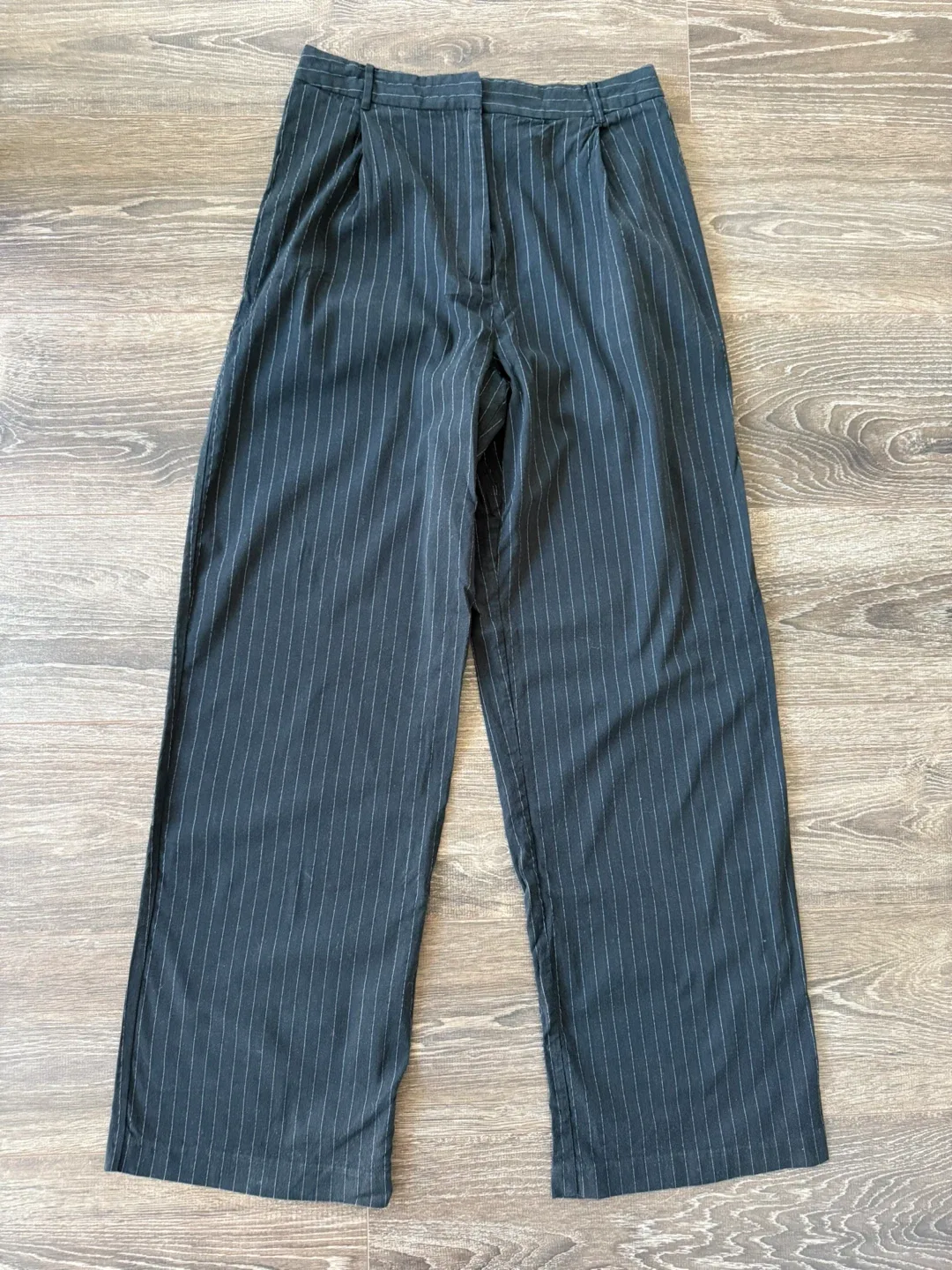 WAYF Pinstripe Wide Leg Pants - Size S thumbnail