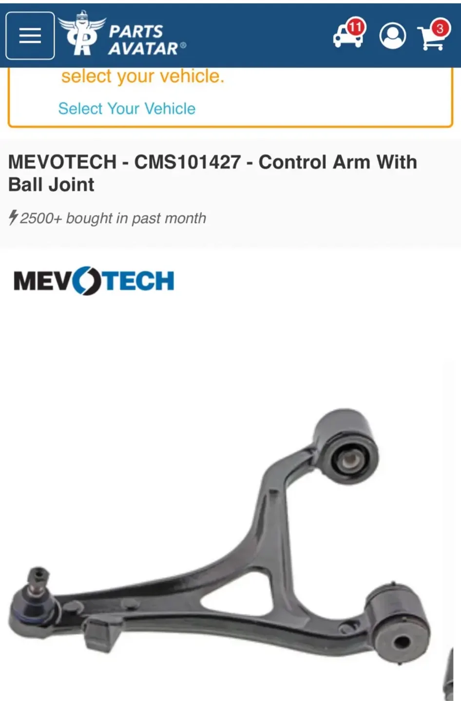 Mercedes Front Control Arm and Ball Joint thumbnail