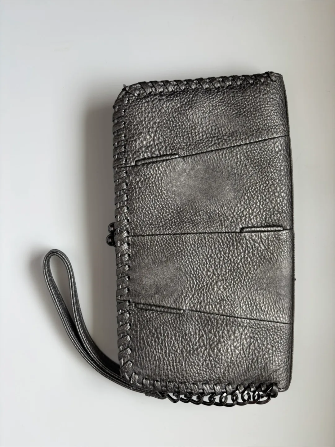 Via Pacella pewter coloured Clutch Purse thumbnail