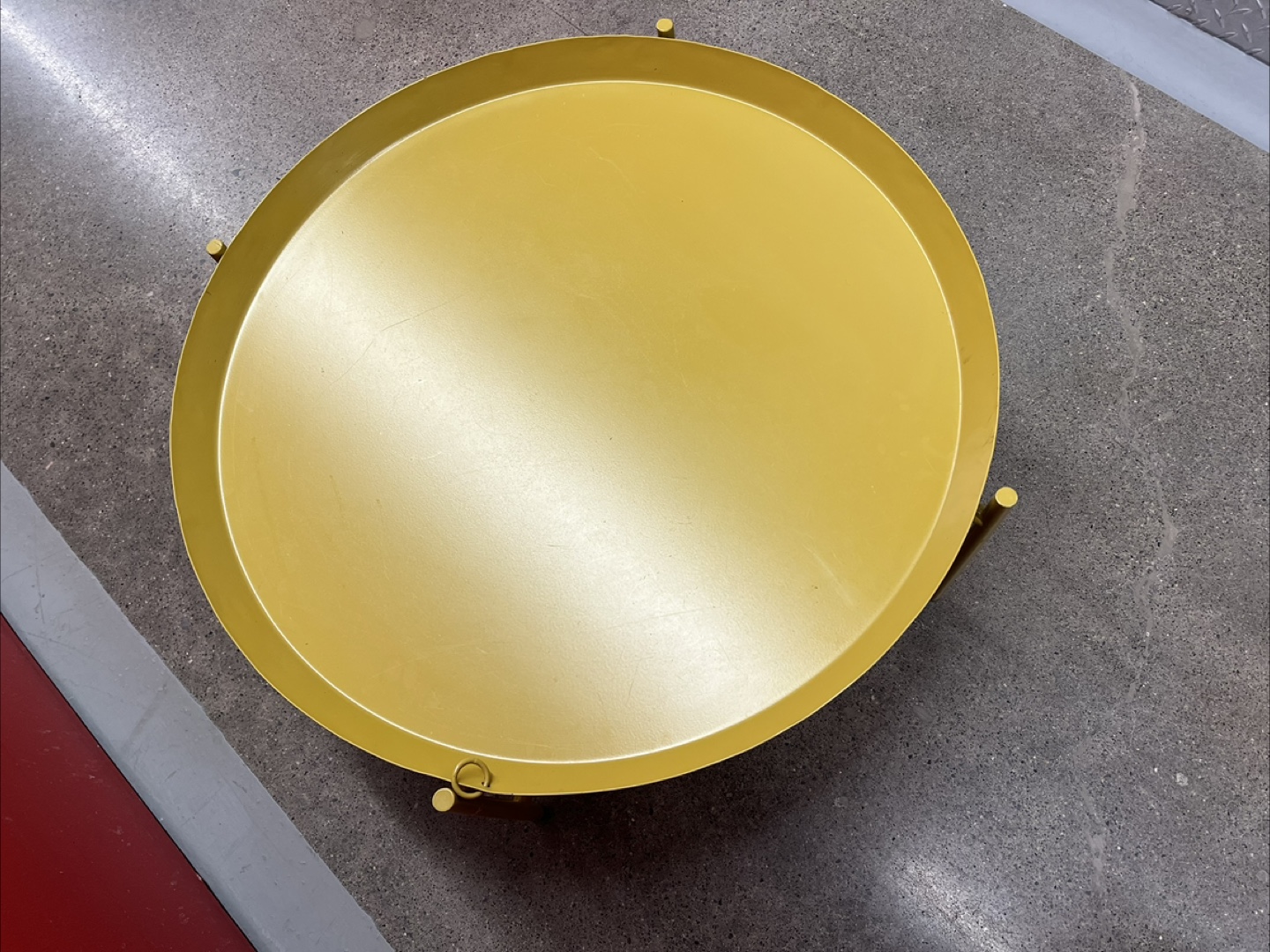 IKEA Yellow Round Metal Tray Coffee Table