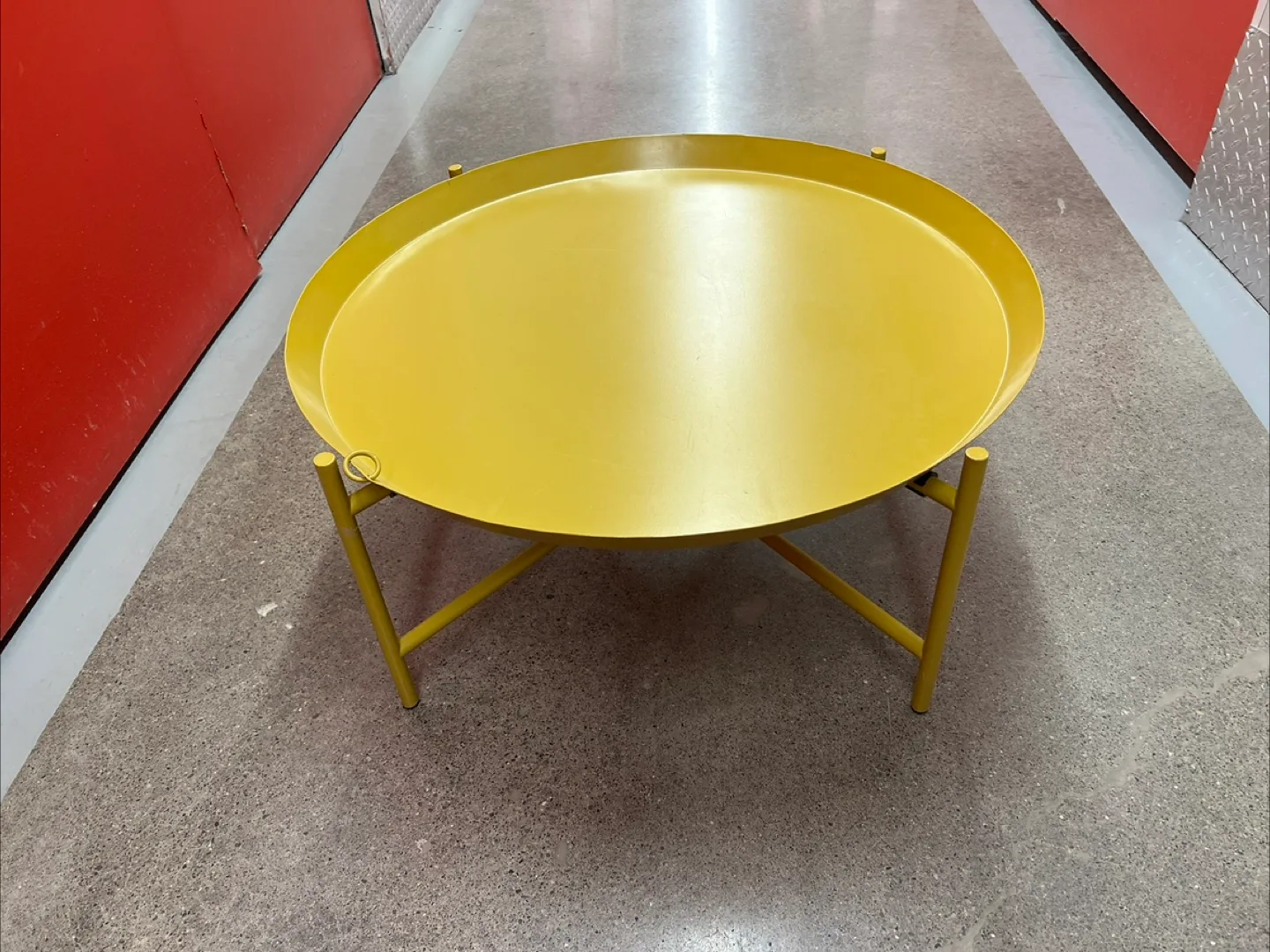 IKEA Yellow Round Metal Tray Coffee Table image indicator(3)