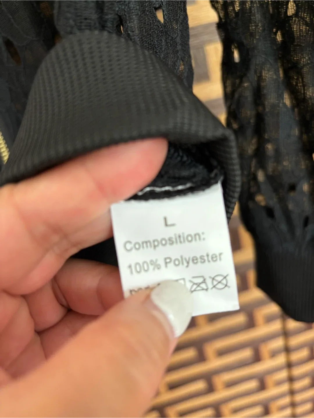 Black Lace Bomber Jacket - Size L image indicator(2)