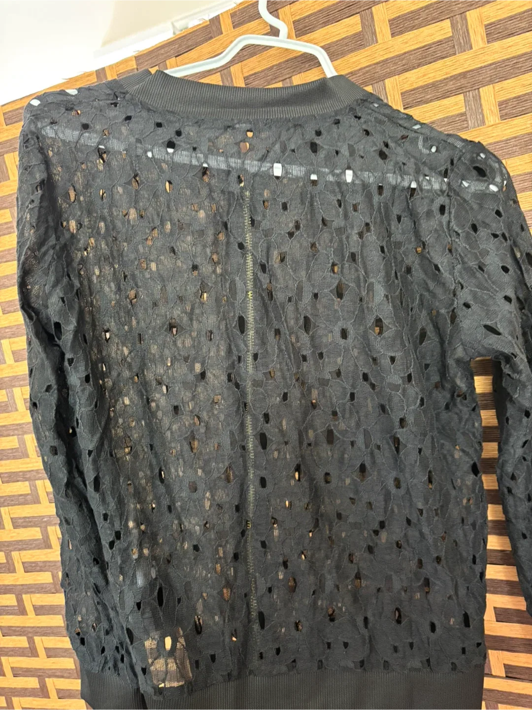 Black Lace Bomber Jacket - Size L image indicator(3)