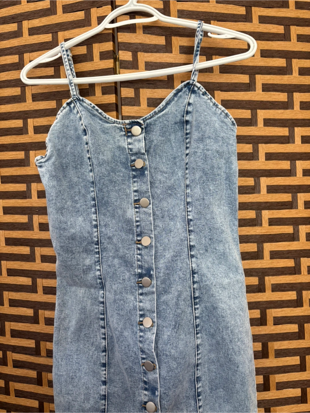 Denim Button-Down Dress - photo 2