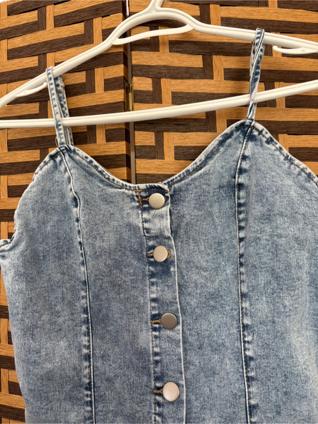 Denim Button-Down Dress - photo 4