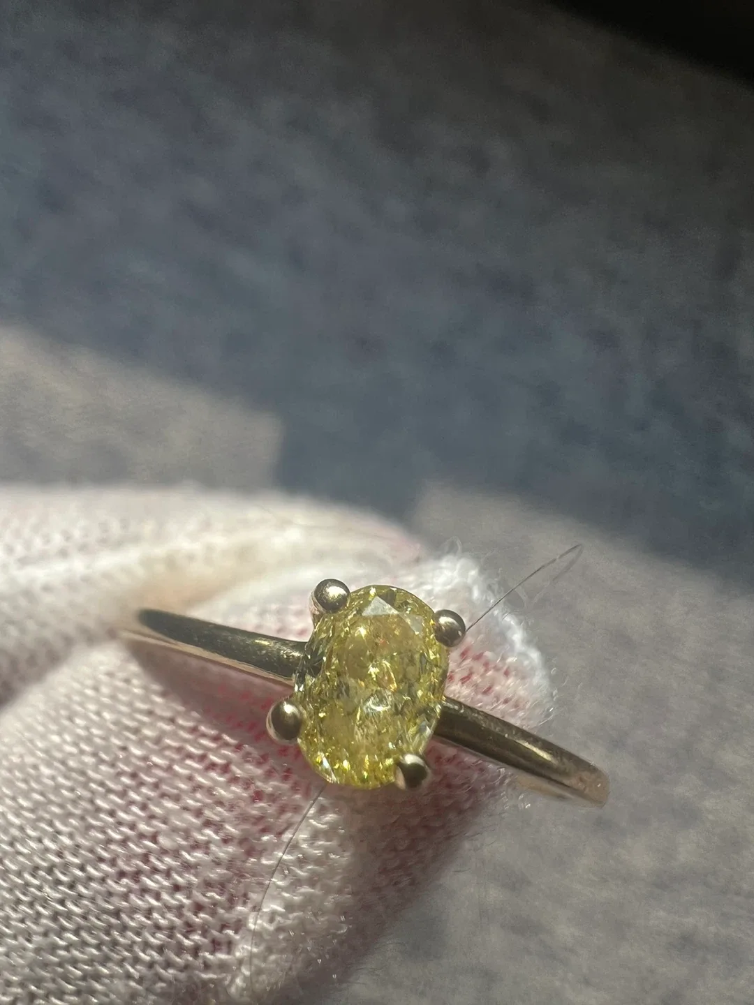 14K Gold Ring with an yellow diamond thumbnail