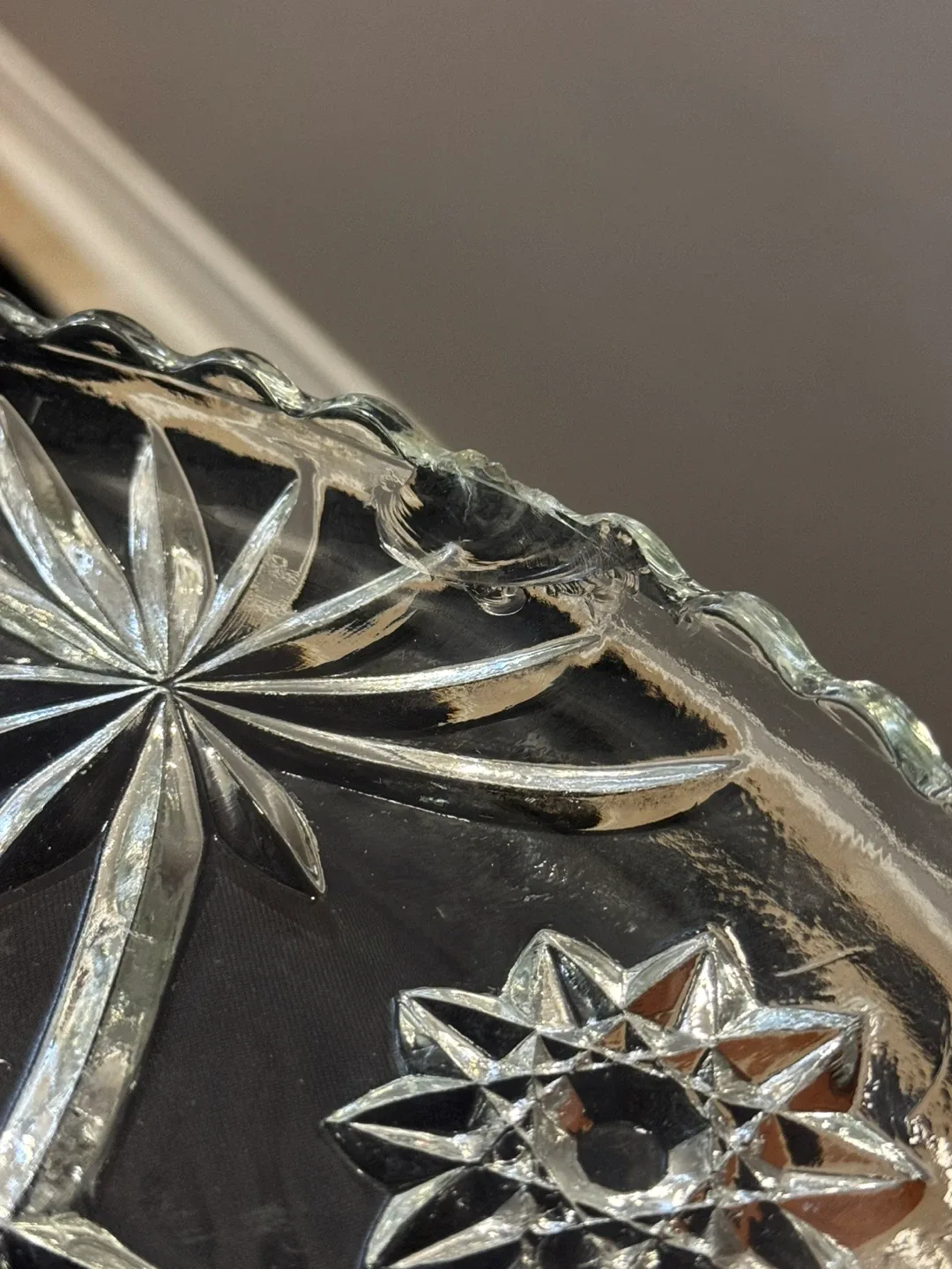 Vintage Cut Crystal Serving Platter image indicator(4)