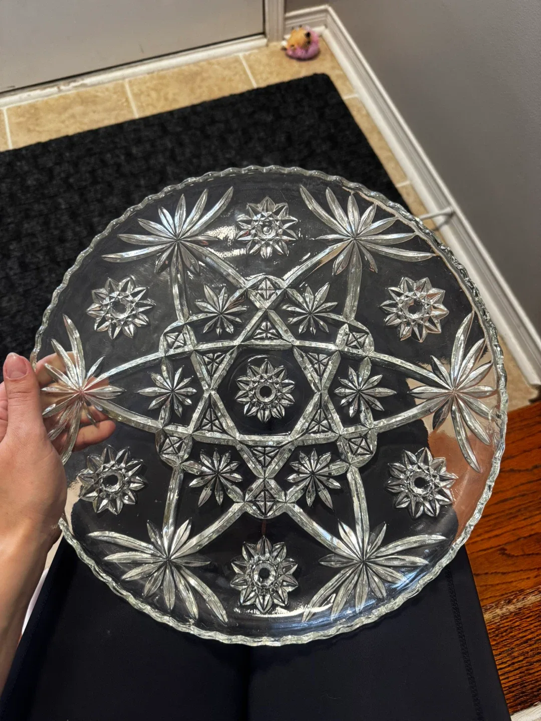 Vintage Cut Crystal Serving Platter image indicator(2)