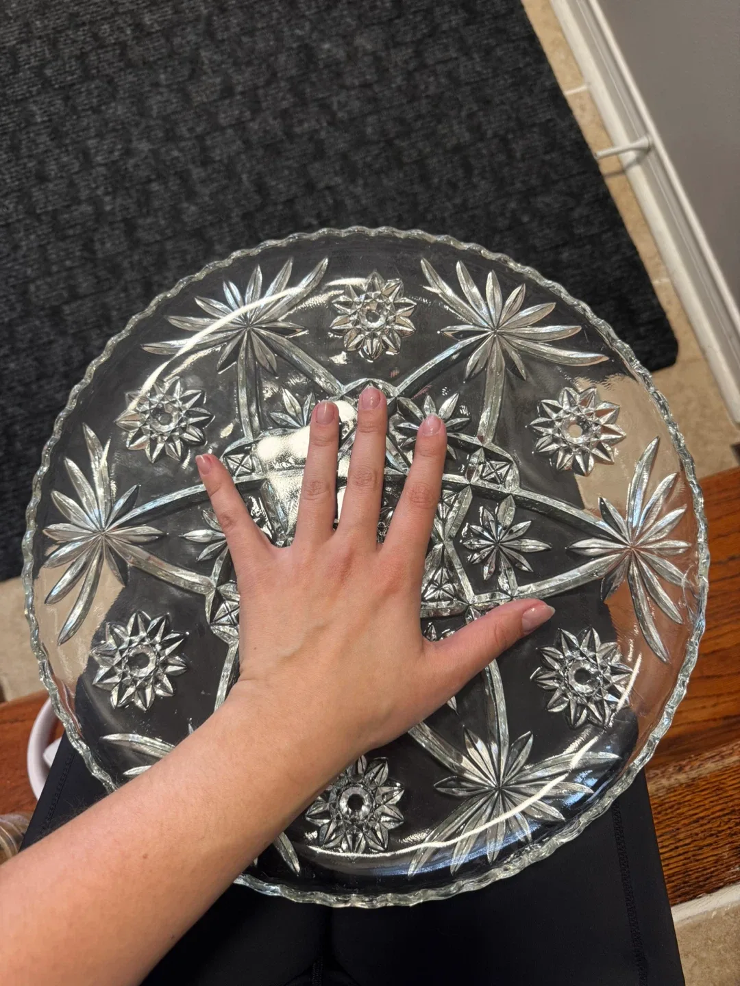 Vintage Cut Crystal Serving Platter image indicator(3)