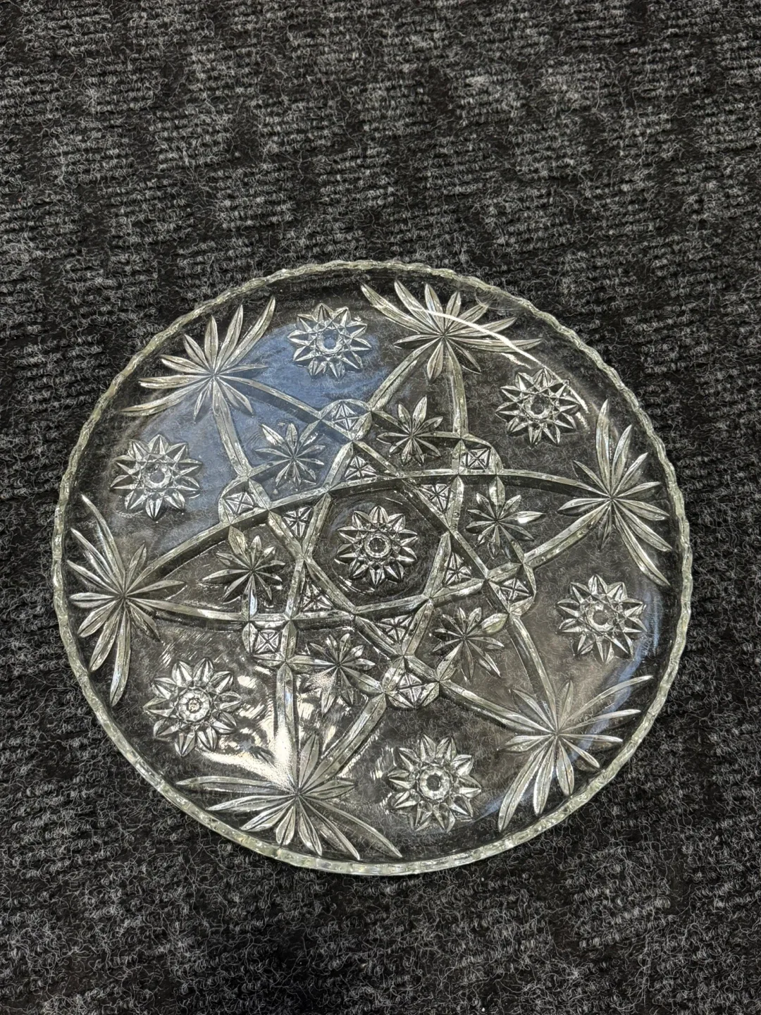 Vintage Cut Crystal Serving Platter thumbnail