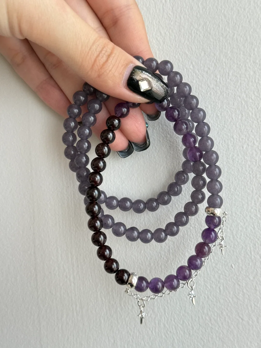 Amethyst Beaded Bracelet Set thumbnail