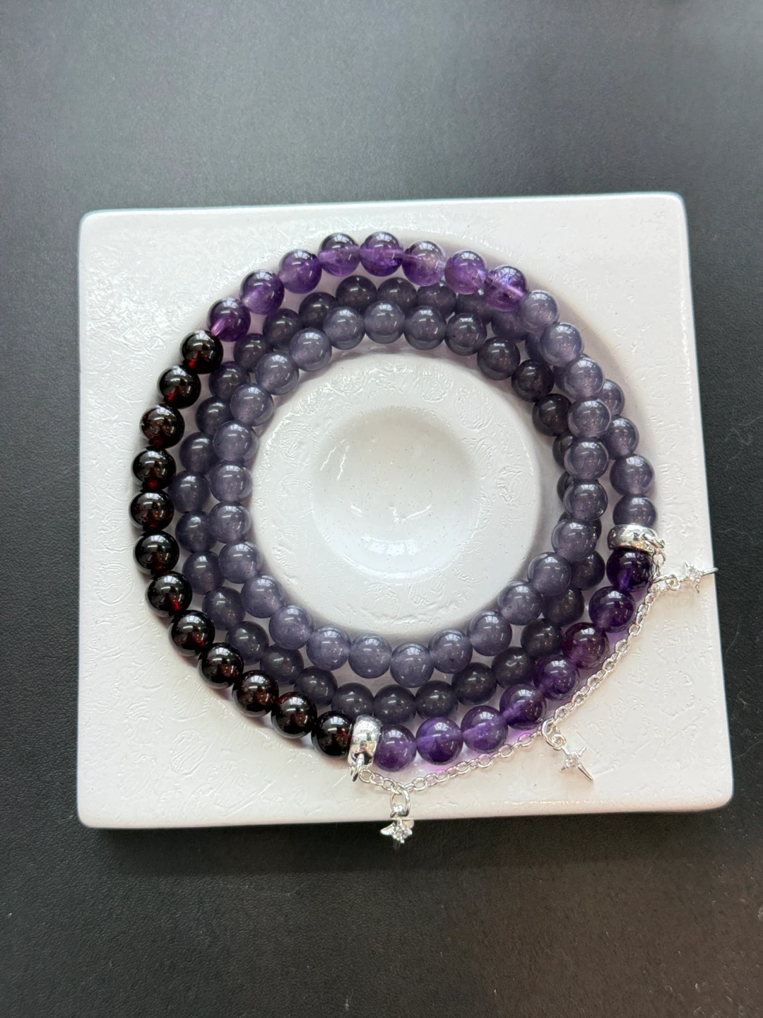 Amethyst Beaded Bracelet Set - photo 3