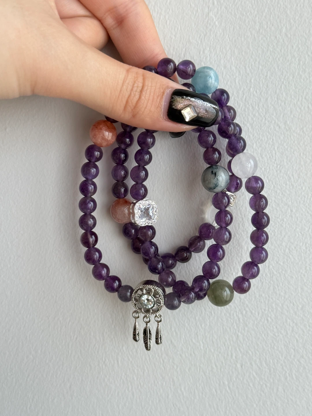 Amethyst Beaded Bracelet Set - photo 2