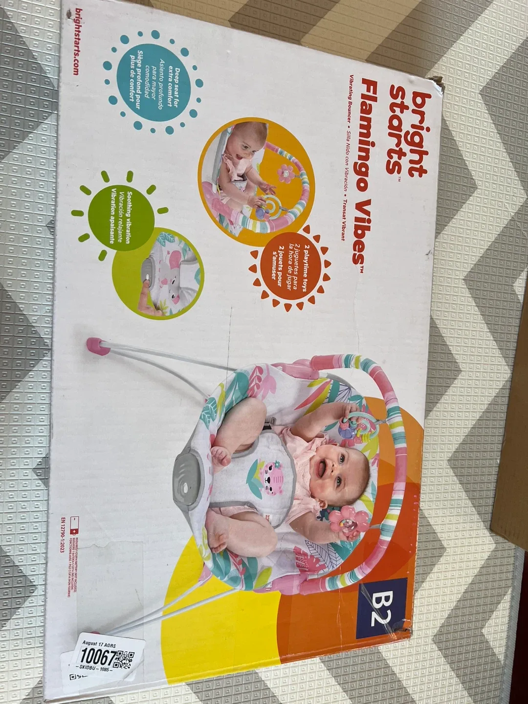 Bright Starts Flamingo Vibes Vibrating Bouncer - NEW image indicator(2)