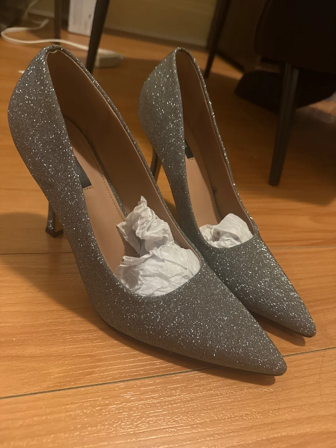 Silver Glitter Heels - US 10 thumbnail