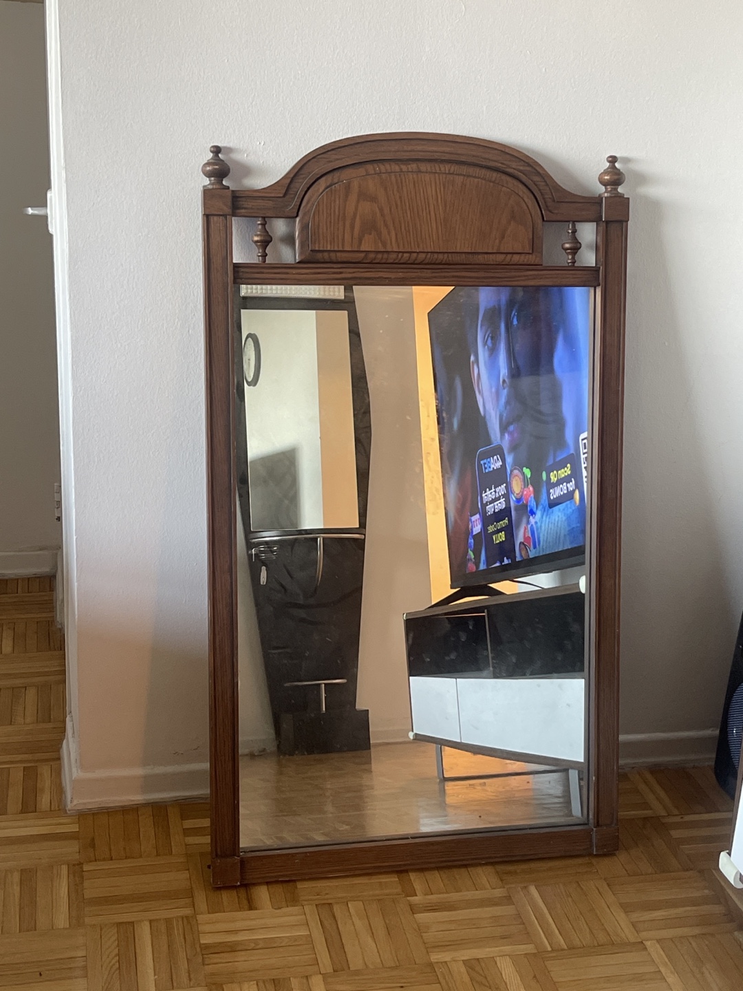 Vintage Wooden Framed Mirror
