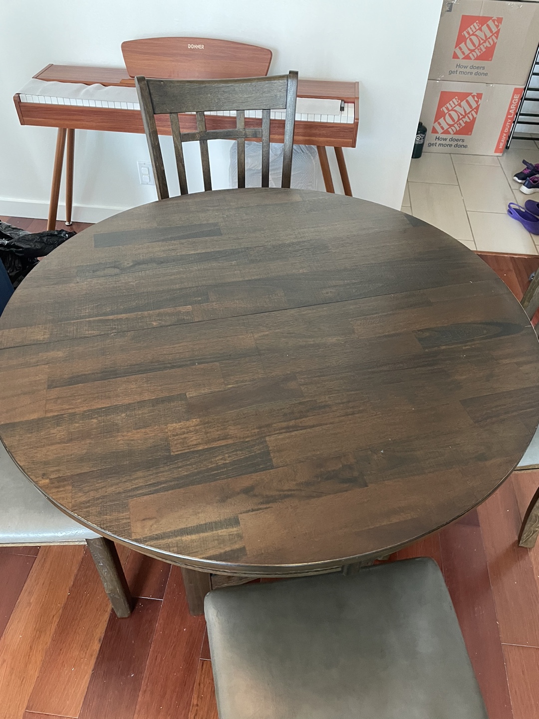 The Brick Round Dining Table with 4 Chairs - photo 3
