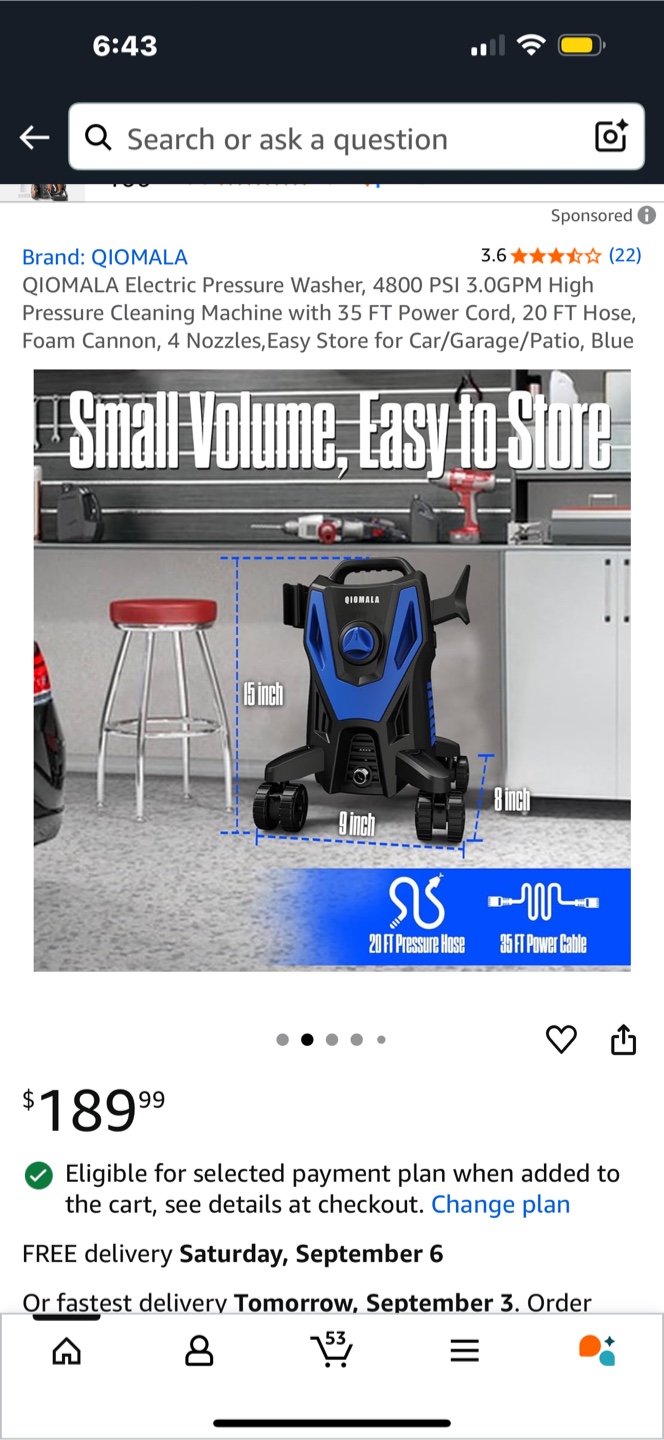 QIOMALA Electric Pressure Washer, 4800 PSI 🥕 - photo 3