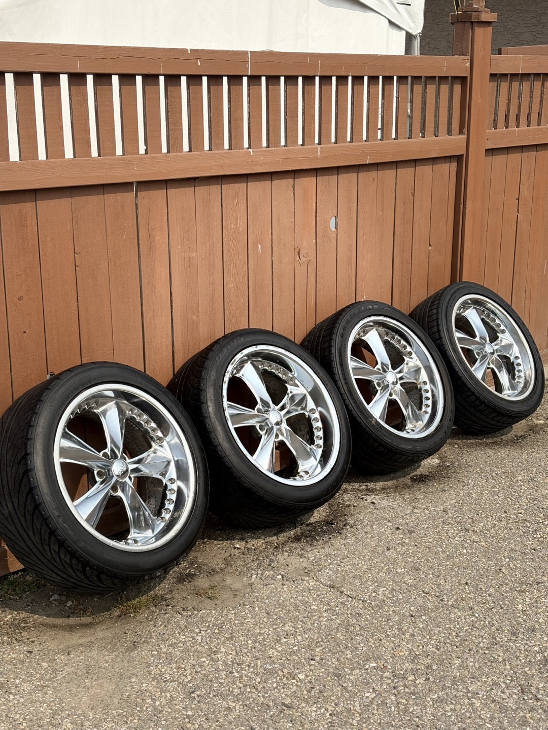 (4) 20” Foose Chrome Rims and Tires - photo 2