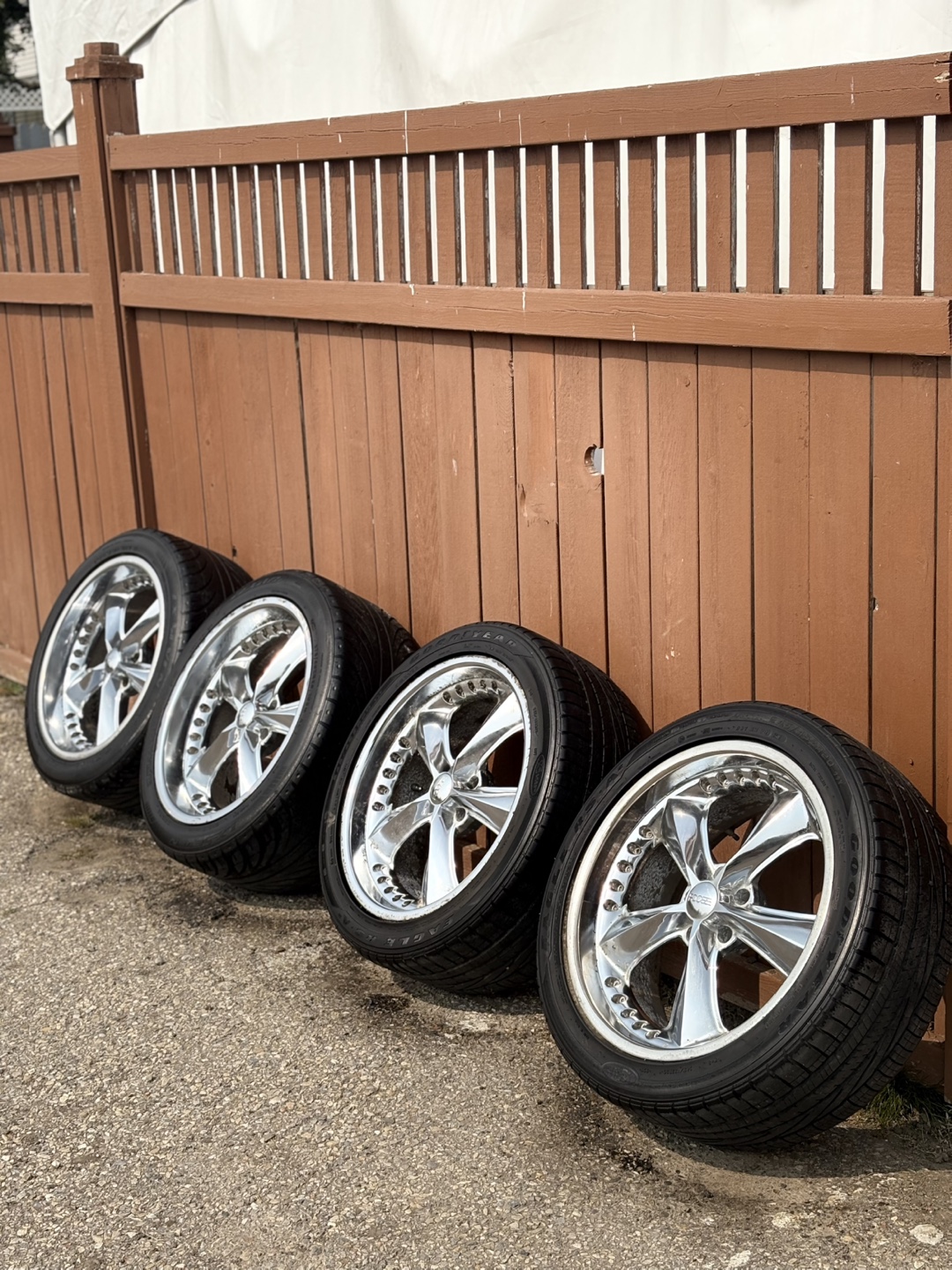 (4) 20” Foose Chrome Rims and Tires