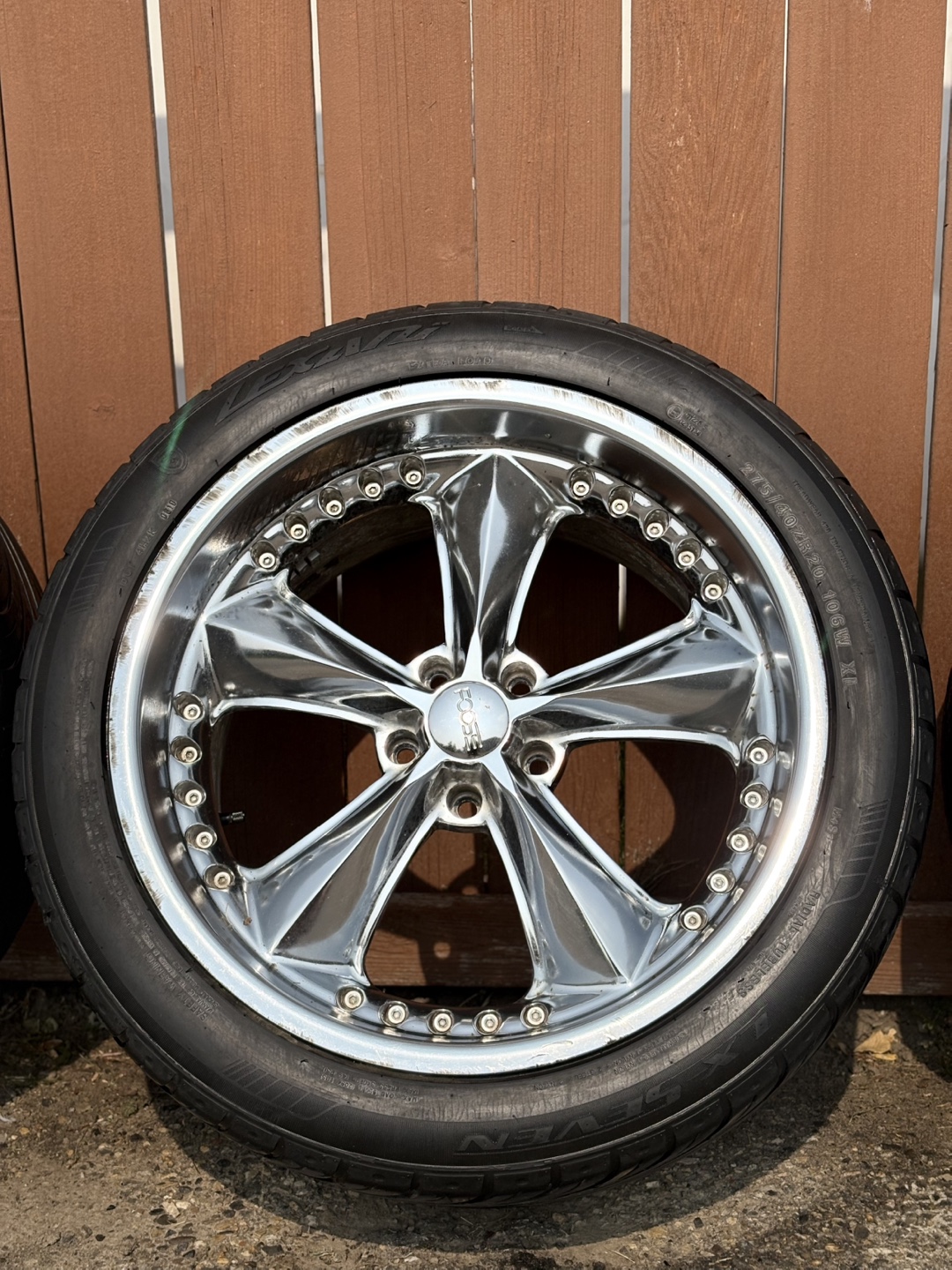 (4) 20” Foose Chrome Rims and Tires - photo 3