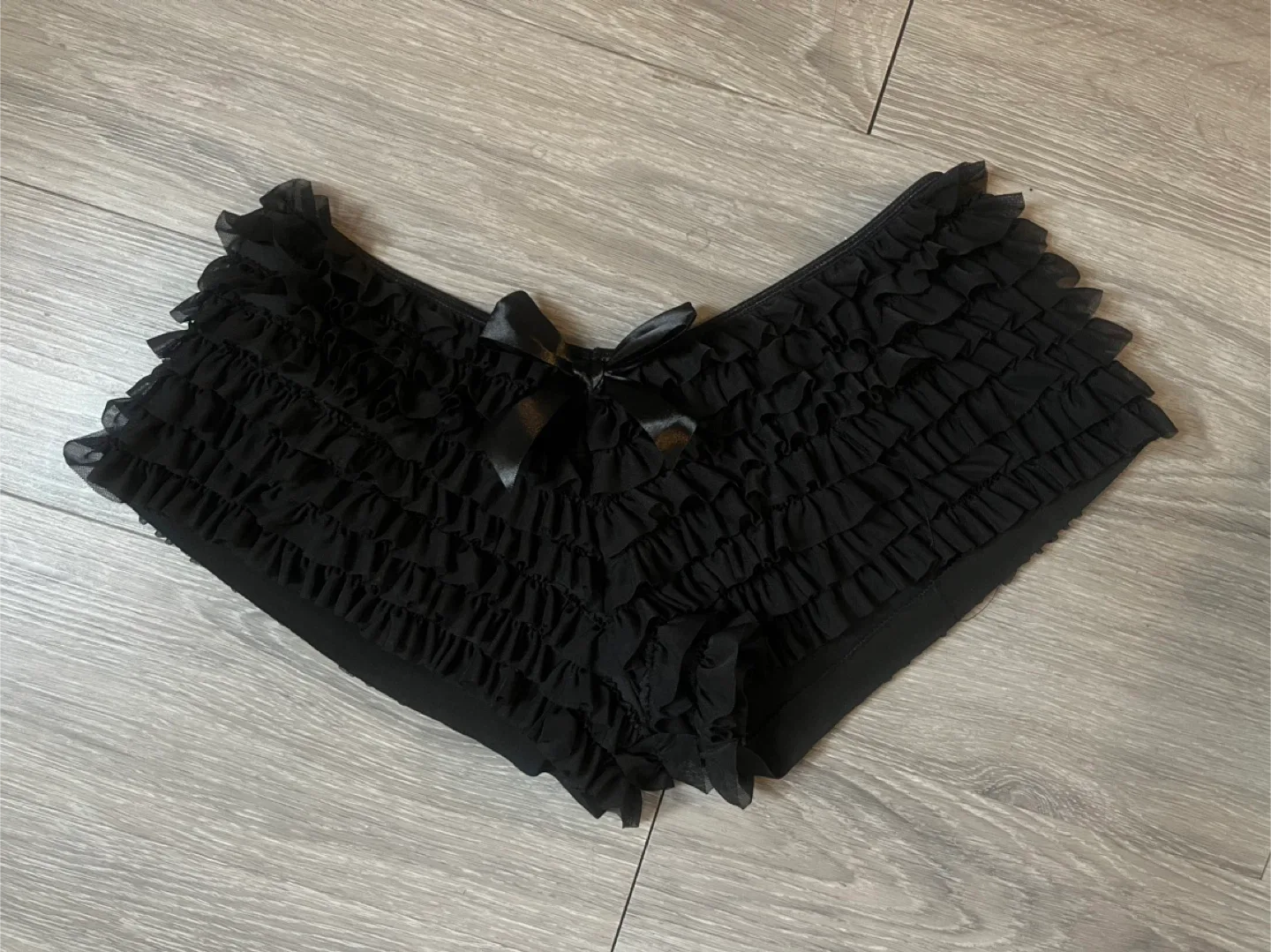 Coquette Black Ruffle Shorts - Size XL thumbnail