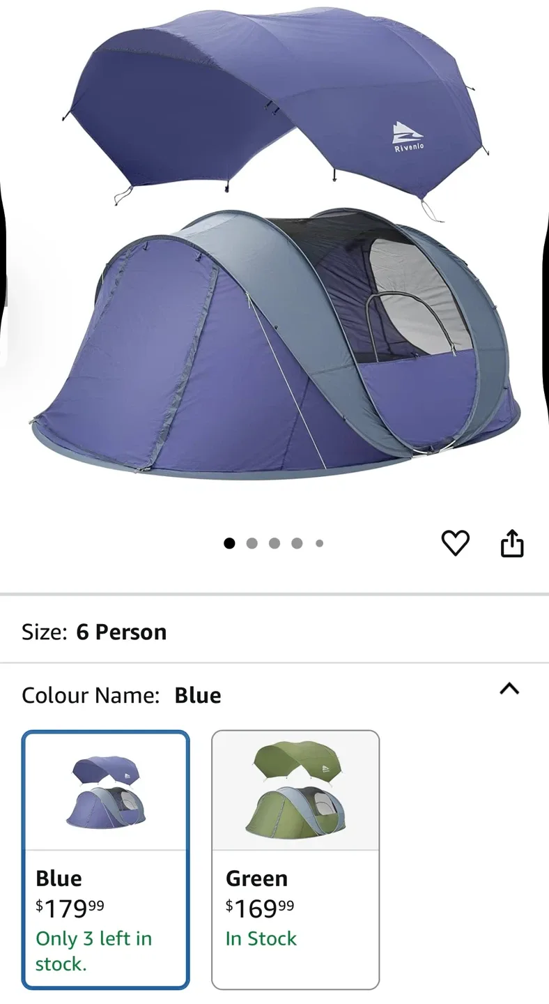 Rivenlo 6-Person Pop Up Tent - Blue