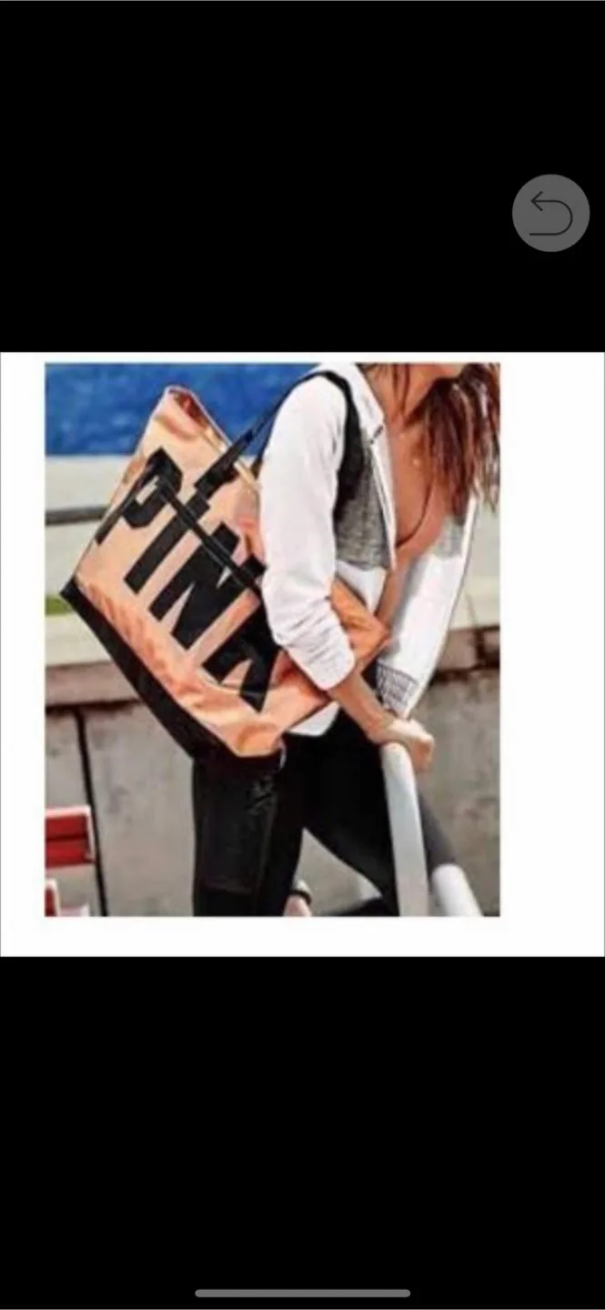 New Gold Victoria’s Secret bag gym, beach, travel tote image indicator(2)