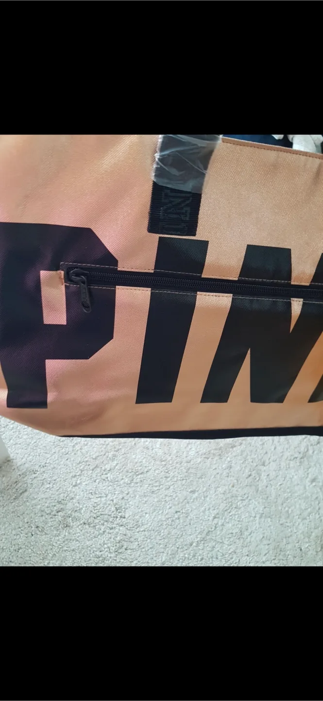 New Gold Victoria’s Secret bag gym, beach, travel tote image indicator(4)