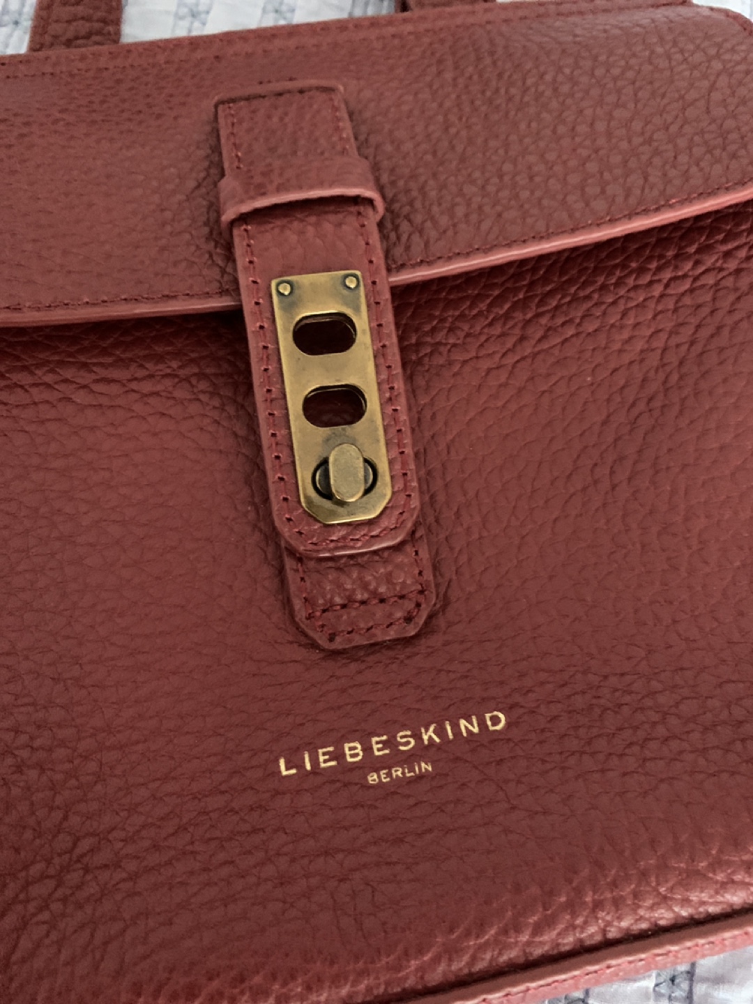 Liebeskind Berlin Leather Crossbody Bag Purse Gold Hardware. - photo 3