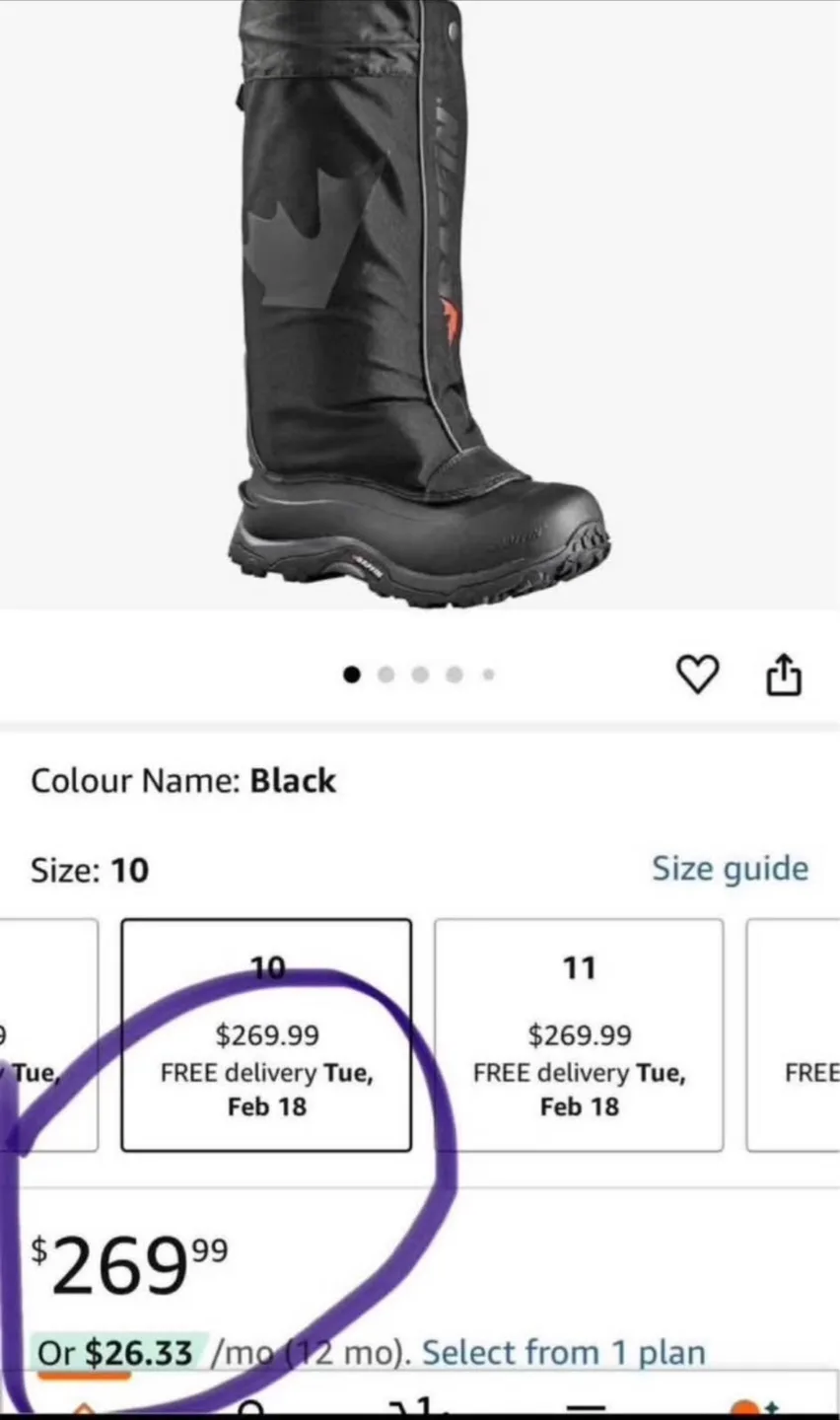 Baffin Black Boots Size 10 thumbnail