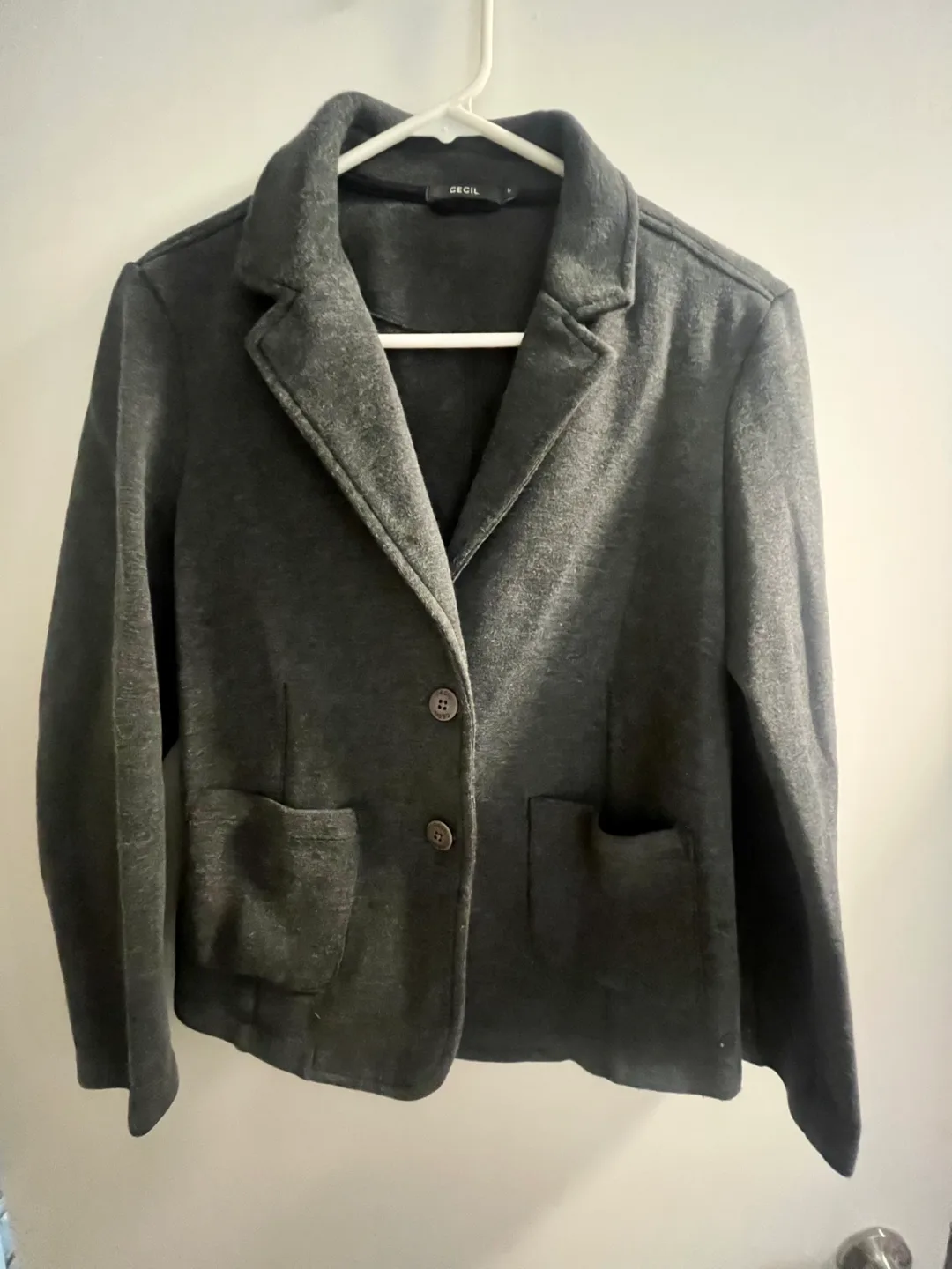 Retro Cecil Grey Blazer - Size L thumbnail