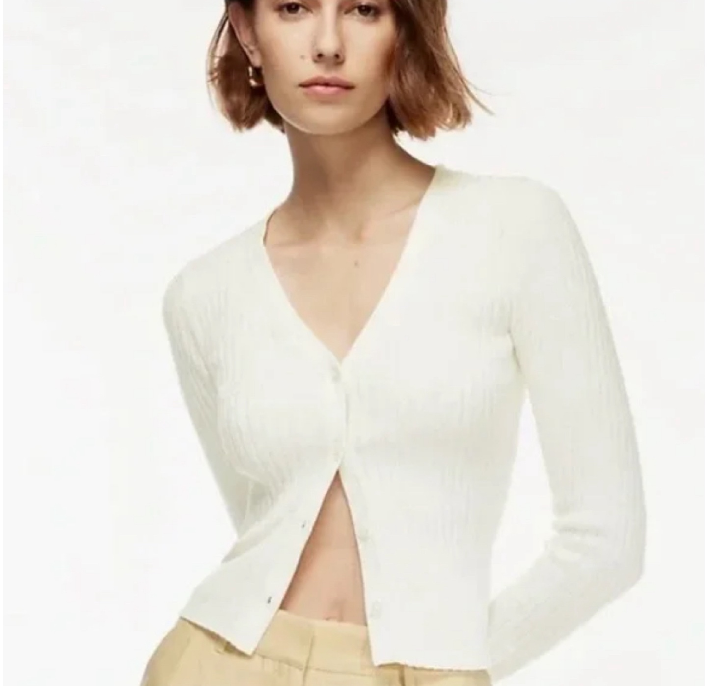 Wilfred Manila Cream Ribbed Cardigan 🥕