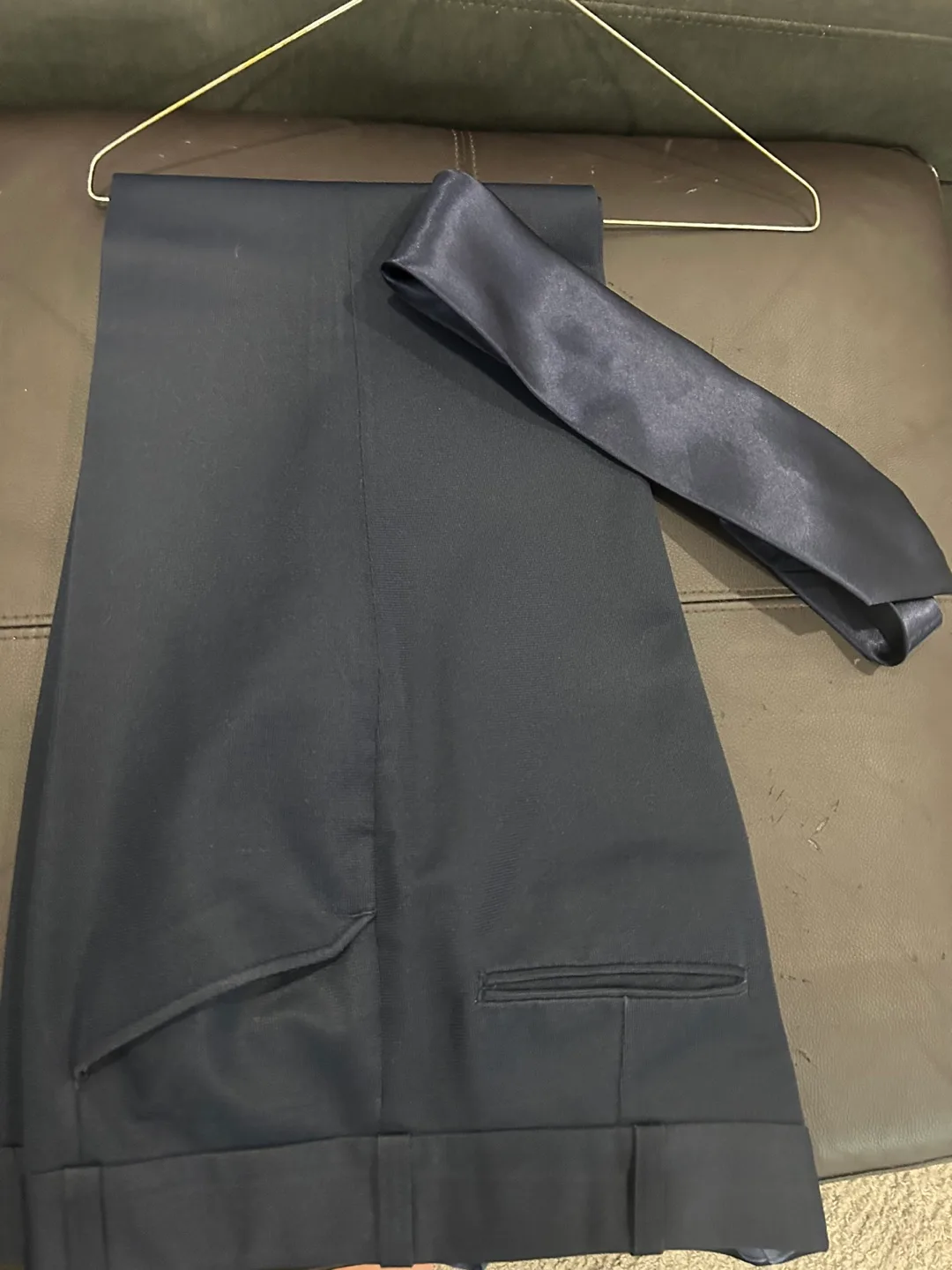 Men's grey Dress Pants & Tie Set thumbnail