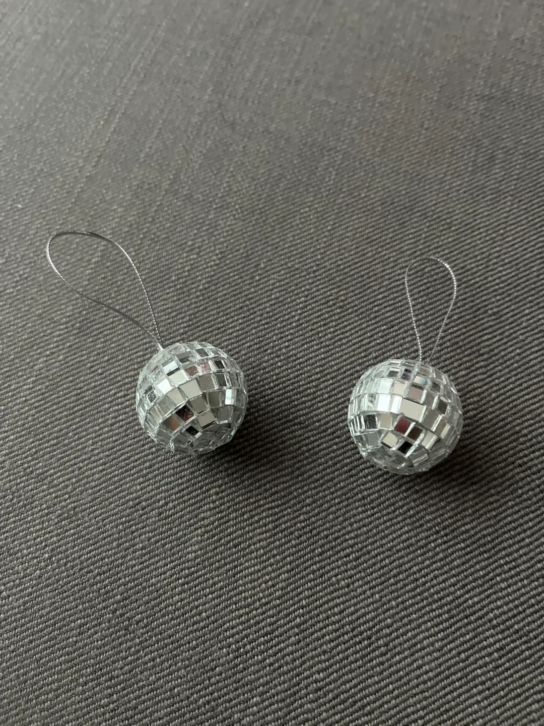 Pair of Disco Ball Christmas Ornaments thumbnail