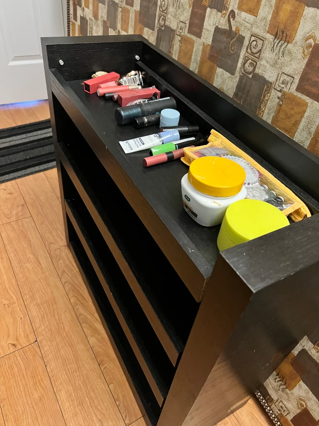 4 tier Black Wooden Shelf Unit image indicator(3)