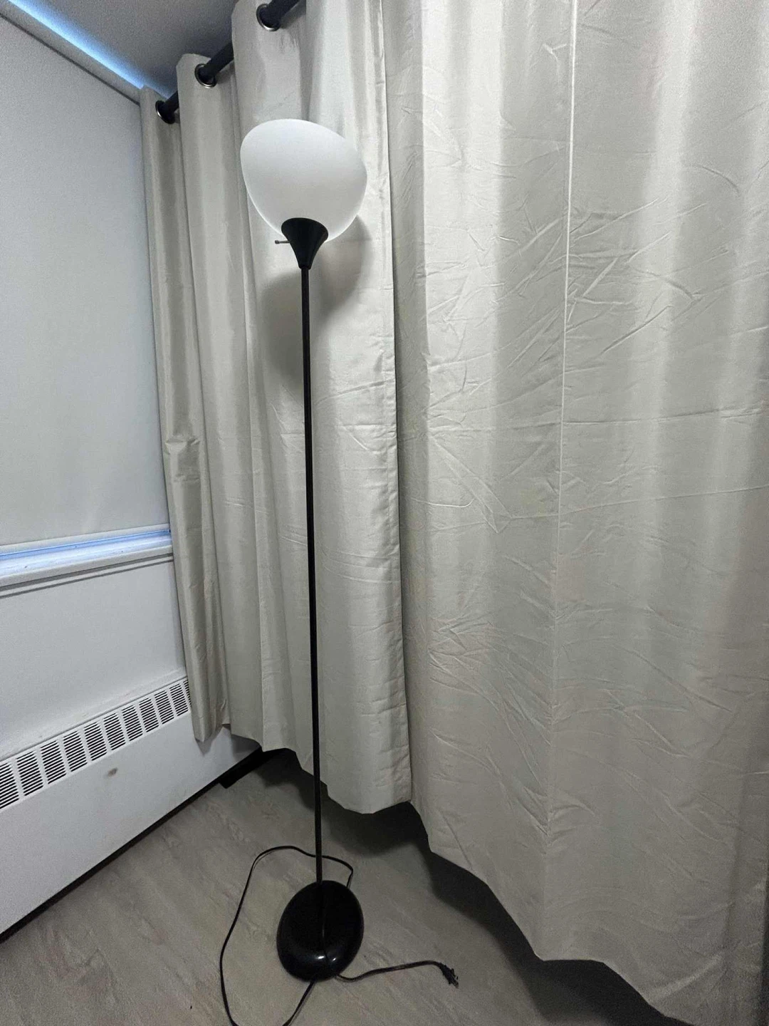 Floor Lamp - Black Stand with White Shade