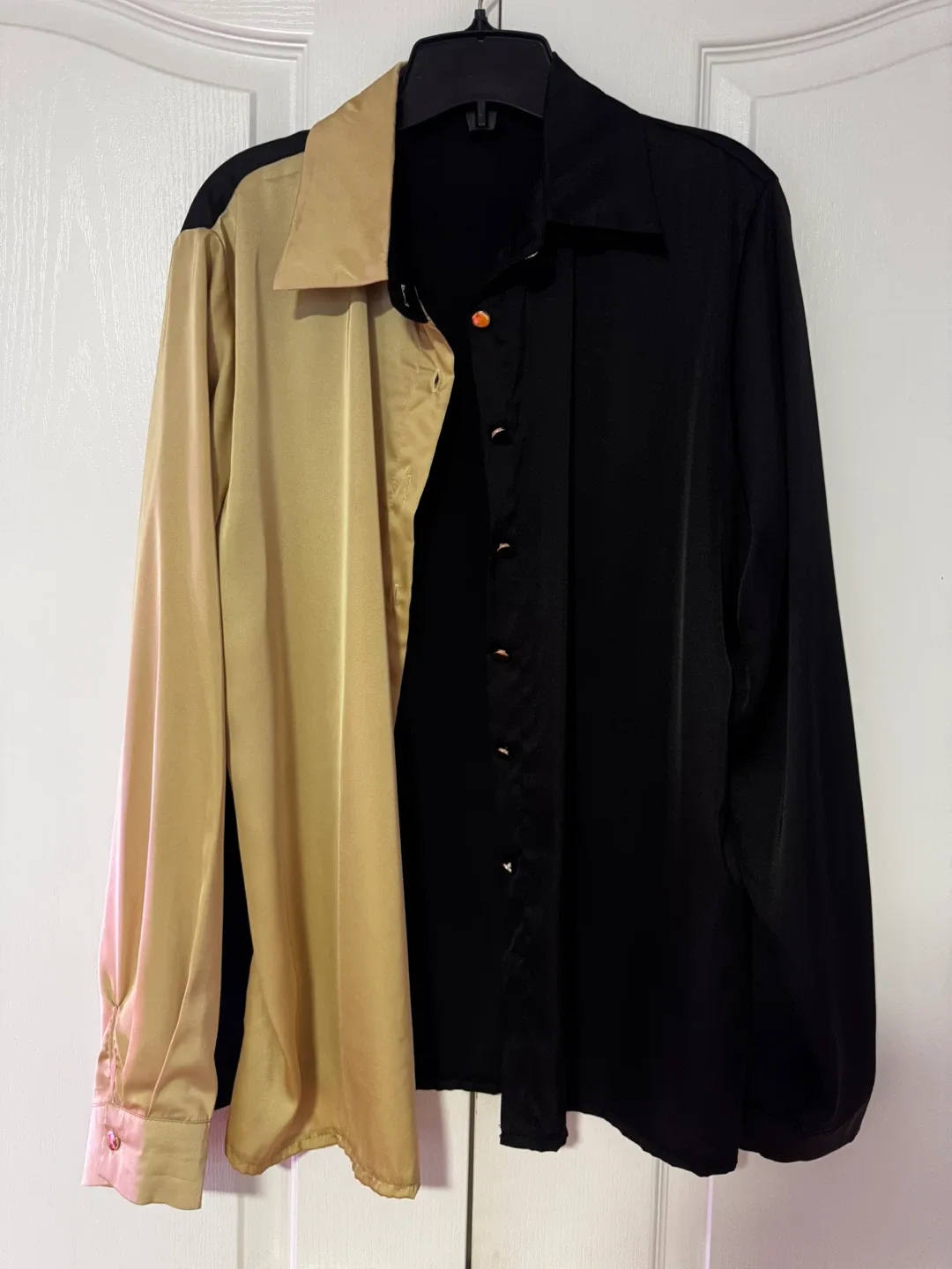 Two-Tone Black & Gold Button-Up Shirt thumbnail