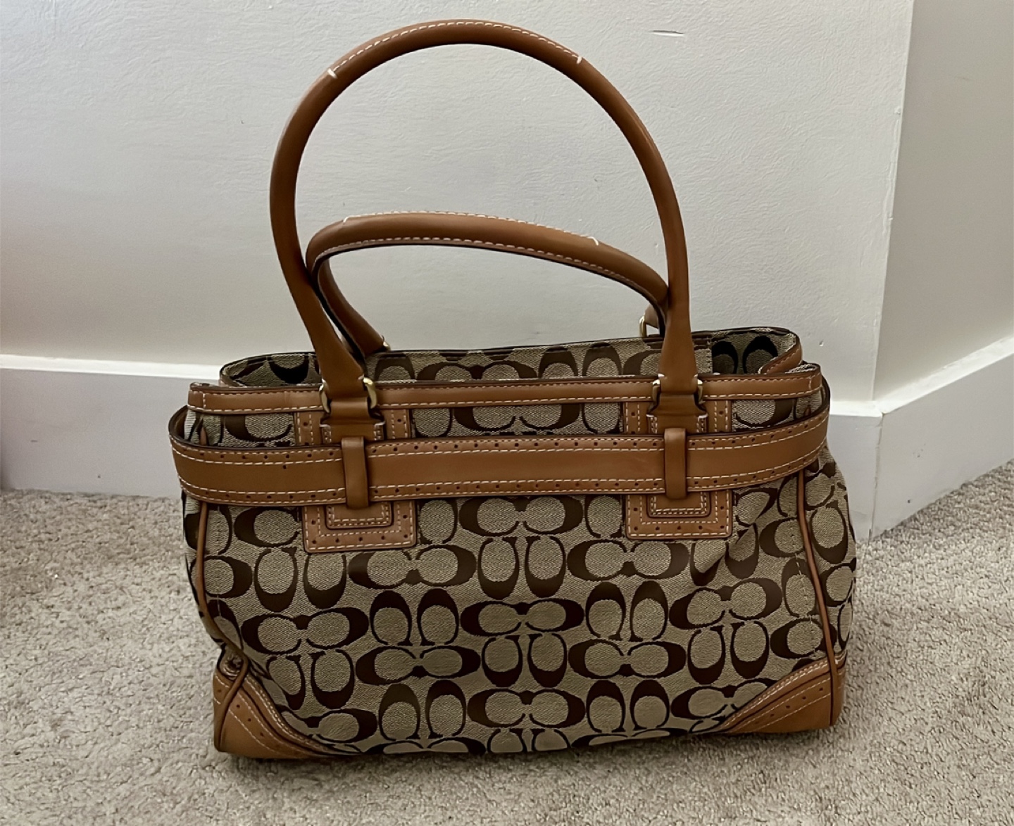 Coach Signature Brown Leather Handbag - photo 2